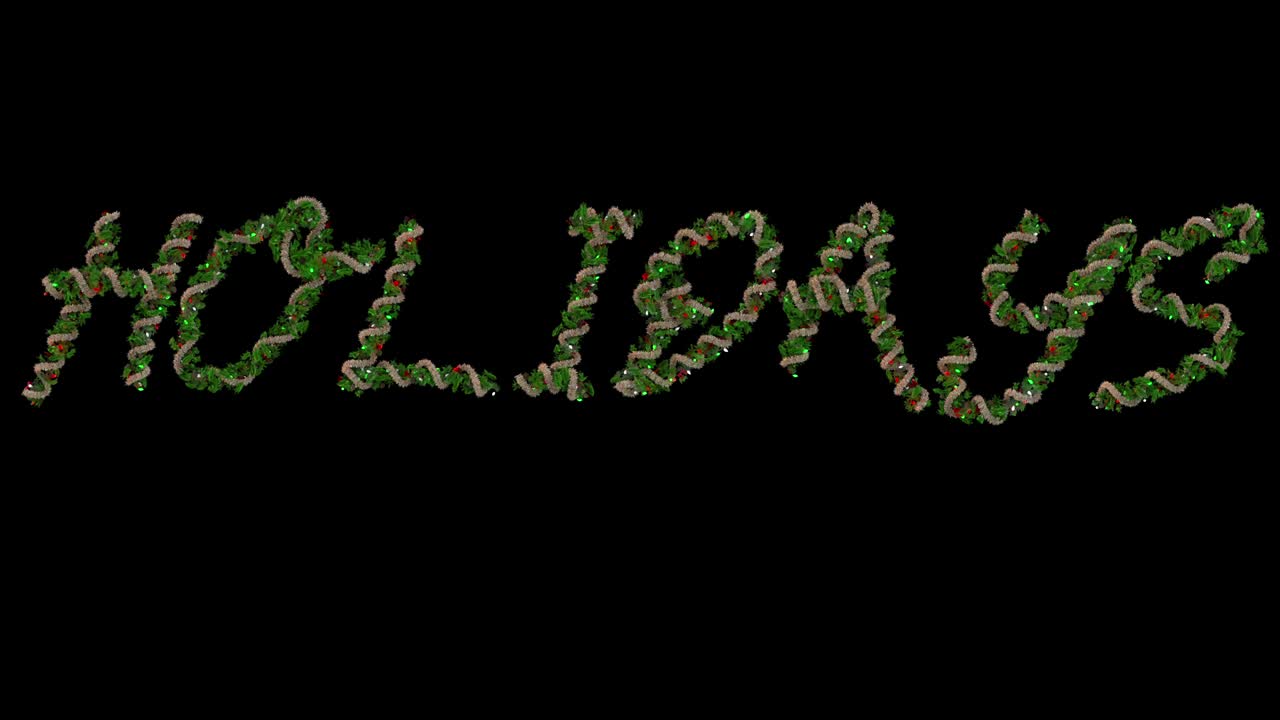 애니메이션 크리스마스 꽃받침 단어 휴가를 형성하는 글 글자