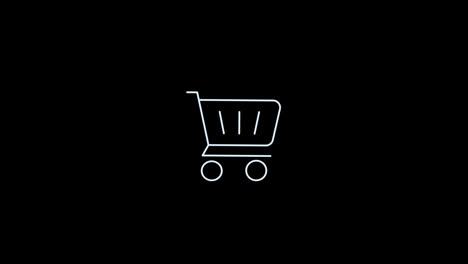 Einkaufswagen-Symbol,-Animationsschleife,-Bewegungsgrafikvideo,-Transparenter-Hintergrund-Mit-Alphakanal