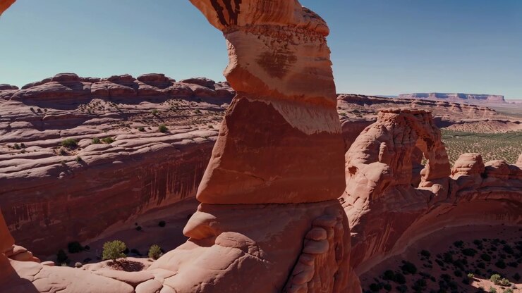 Aerial View of Delicate Arch in Arches National Park
