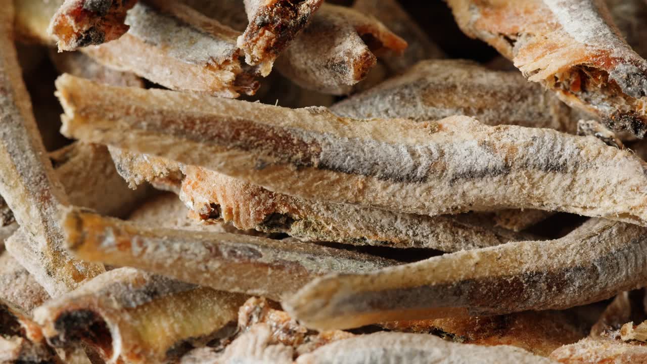 Dried Fish Snacks Close-up