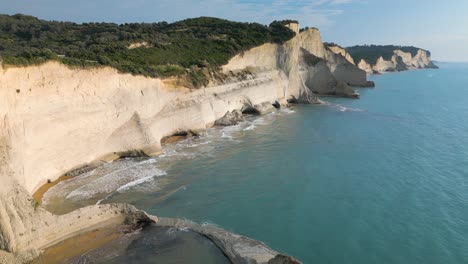 Cinematic-Drone-Shot-Above-Cape-Drastis,-Corfu,-Greece