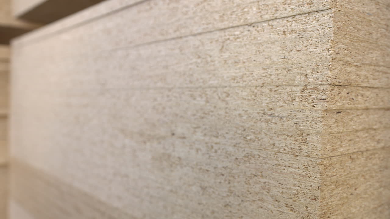 gran pila de aglomerado osb de tamaño completo sobre palet