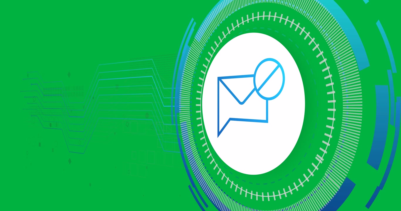 Animation of scope scanning with envelope icon over transparent background