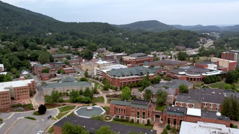 Campus-De-La-Universidad-Estatal-De-Los-Apalaches-Aéreos-En-Boone-Nc,-Carolina-Del-Norte