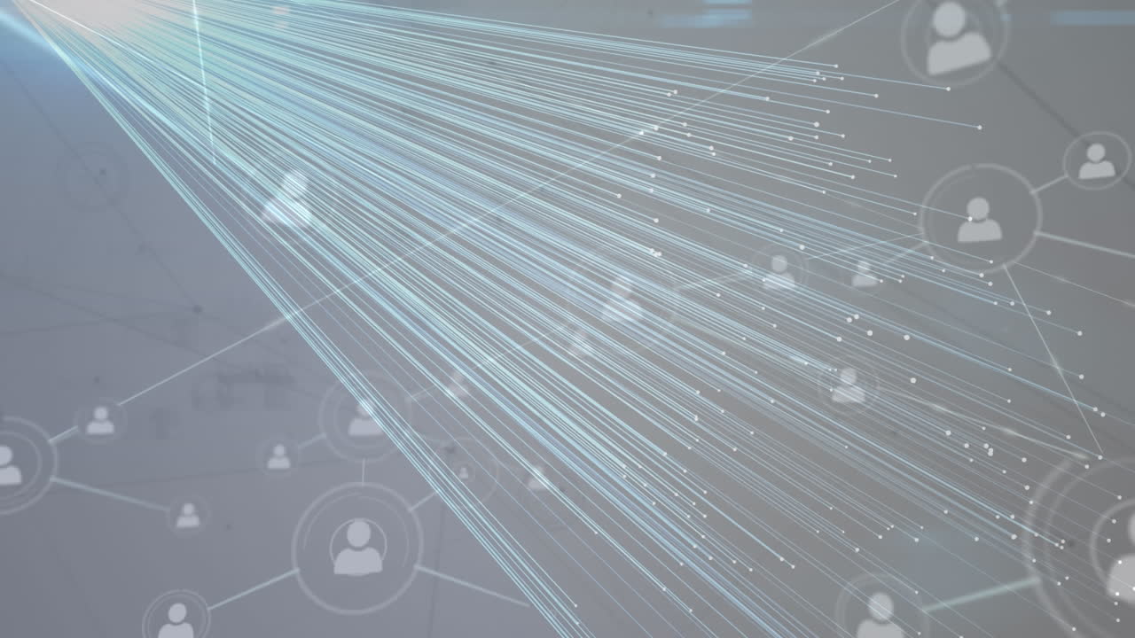 animación de la red de conexiones con los iconos de las personas