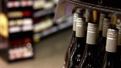 variety of wine bottles in grocery section