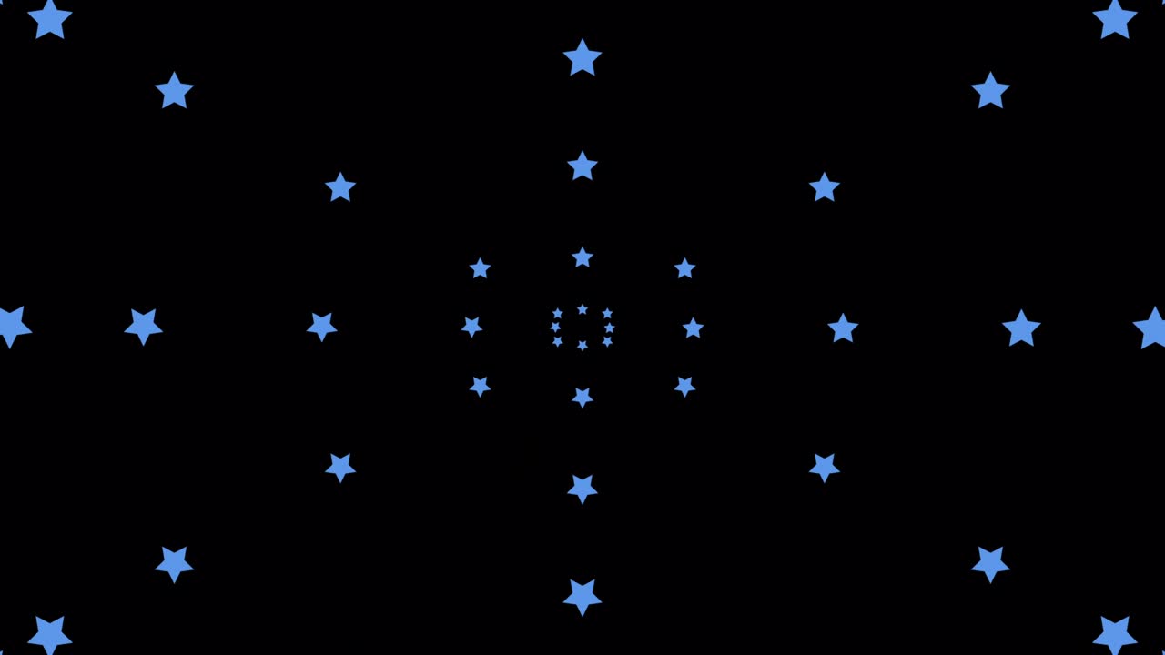 검은 바탕에 간단하고 귀여운 스타 모션 그래픽
