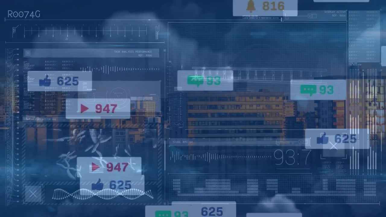 미디어 아이콘의 애니메이션과 도시 풍경에 대한 데이터 처리