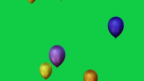 balloons flying on green background