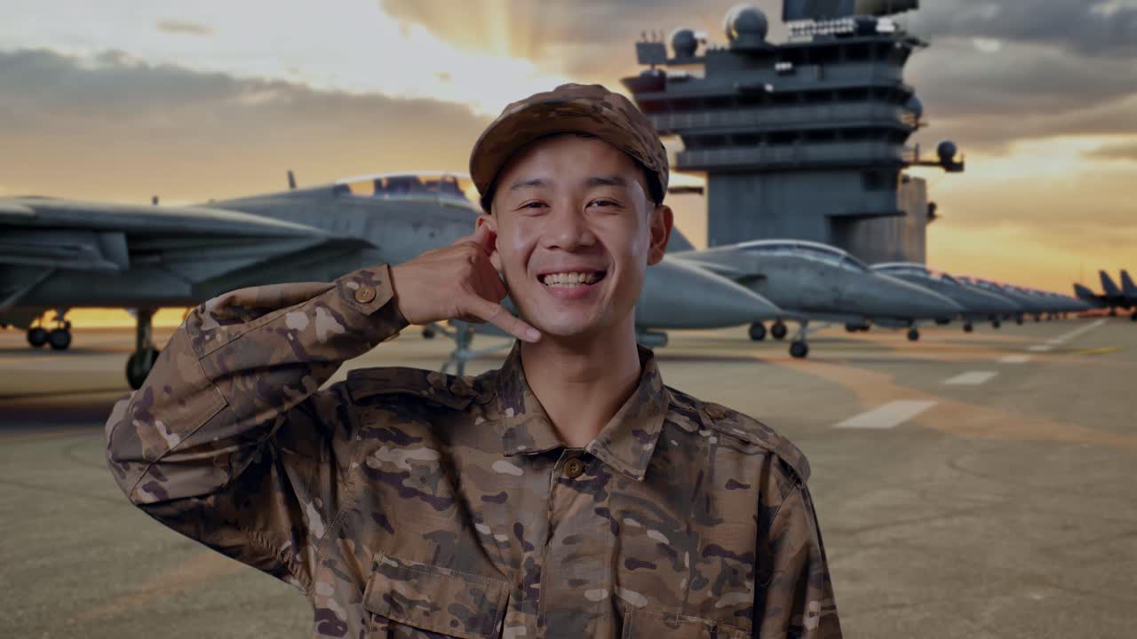 Military Personnel on Aircraft Carrier