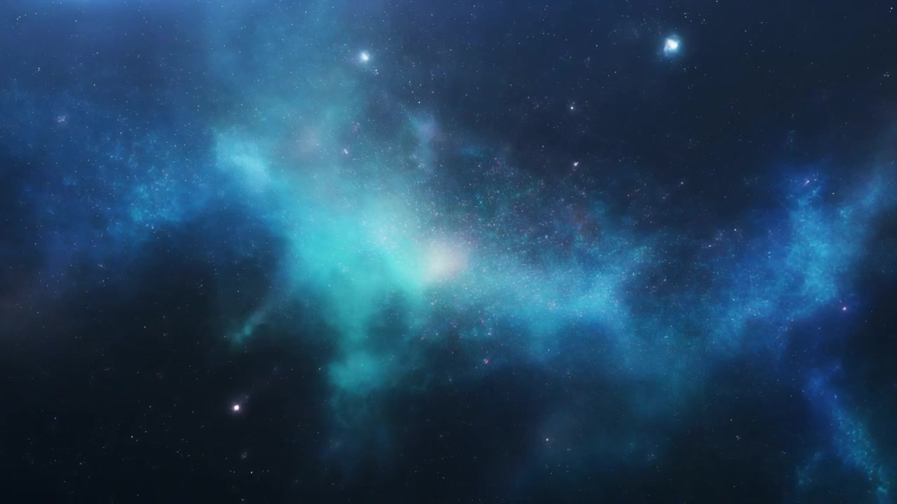 Vibrant Blue Nebula and Starfield in Deep Space