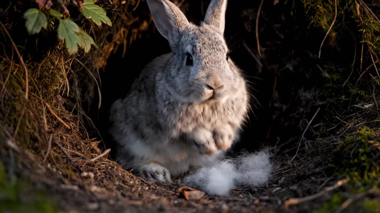 Rabbit in its Burrow