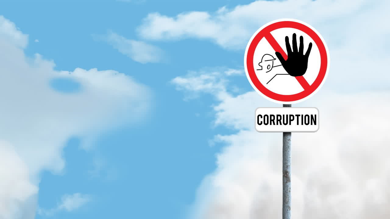 파란 하늘의 구름에 대한 중단 부패 텍스트와 함께 사이드 보드 게시물