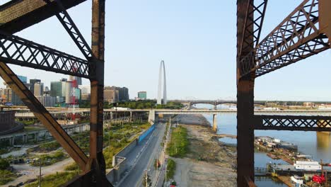cityscape concept - st louis, missouri downtown city