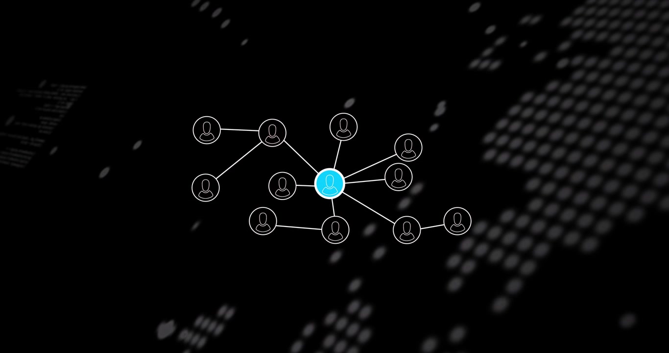 Central cyan node pulsing, drawing spokes outward, lighting nodes, representing network activation