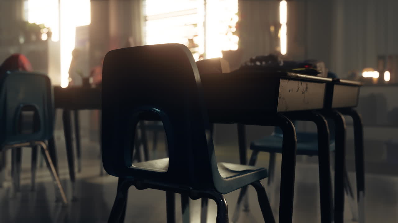 Empty Classroom Desk