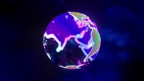 glowing neon earth