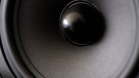 closeup video of audio speaker vibration