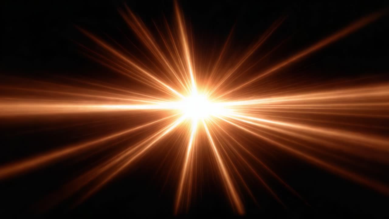 A Bright and Dynamic Light Burst Emanating from the Center, with Radiating Stripes Creating a Stunning Visual Effect Against a Dark Background