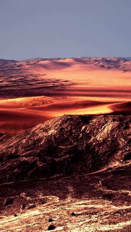 alien desert landscape: martian sunset