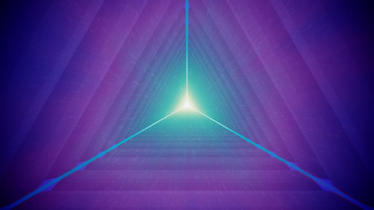 túnel triangular violeta y partículas