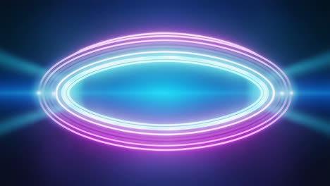 neon oval frame with glowing lights