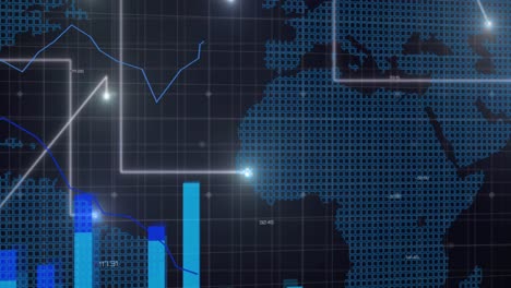 animation of data processing over world map