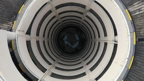 spiral parking garage aerial view