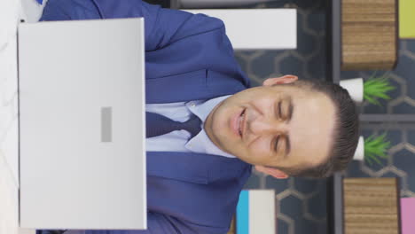 Vertical-video-of-Cheerful-businessman-working-out-by-dancing.