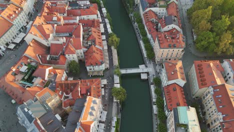 top down view of ljubljana, the capital city of slovenia