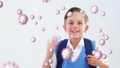 Coronavirus-cells-with-happy-schoolboy.