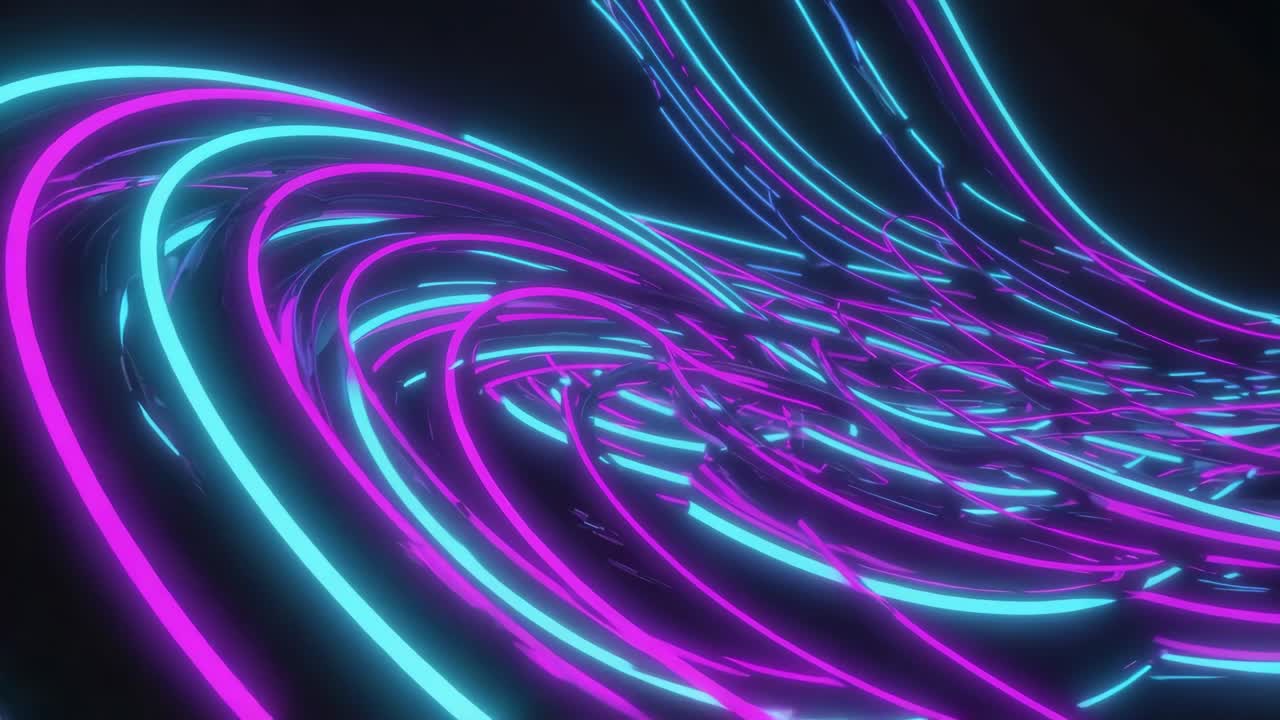 Abstract Neon Glowing Lines