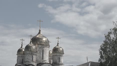 orthodox church with golden domes