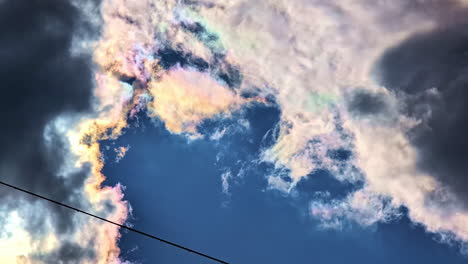 sunset clouds on a blue sky. low angle shot