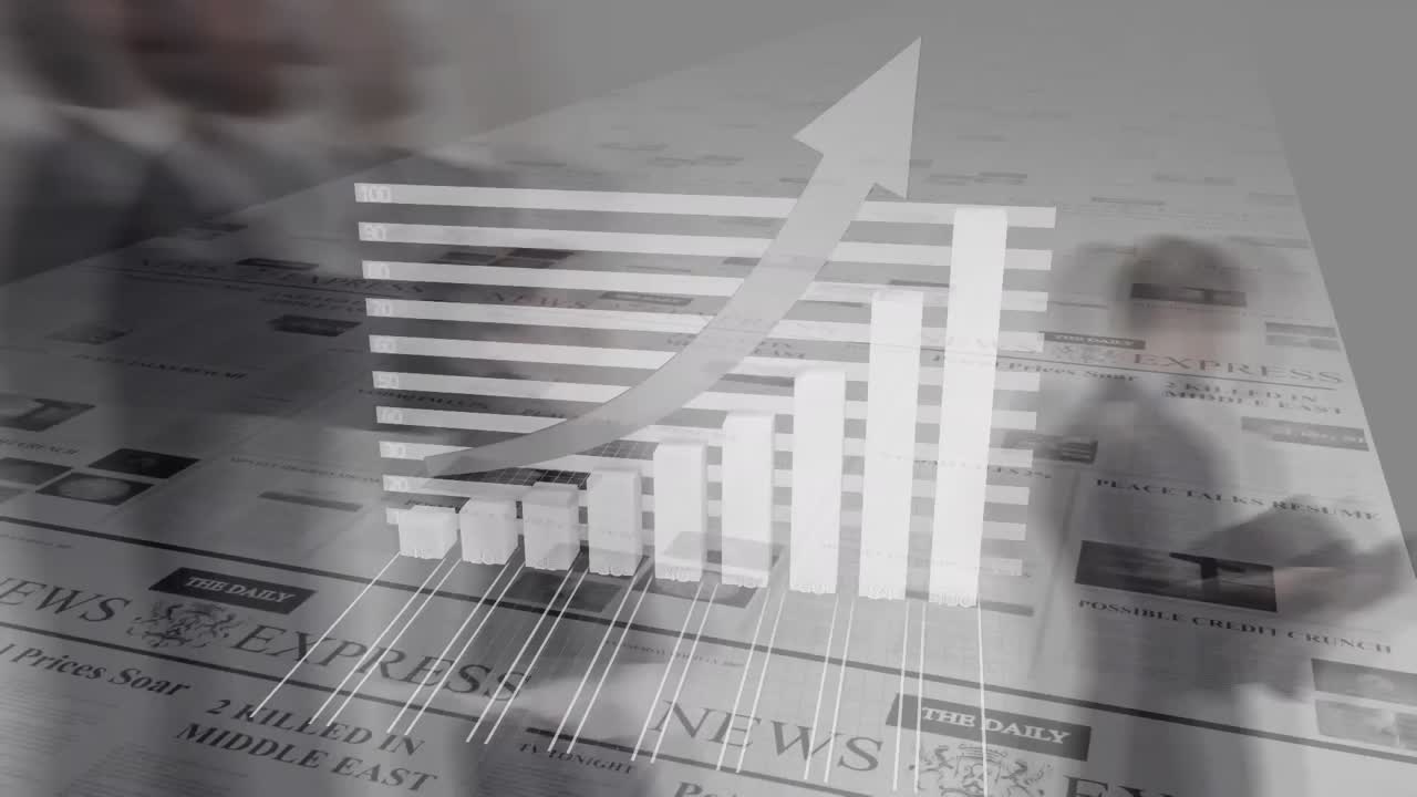 Premium stock video Animation of financial data processing with arrow