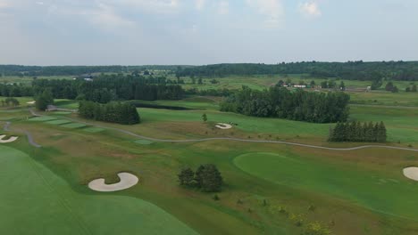 aerial view of tpc golf course, lush green fairways, serene landscape