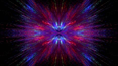 una explosión de colores en un fondo oscuro. color azul y púrpura. animación 3d de un bucle sin costuras.