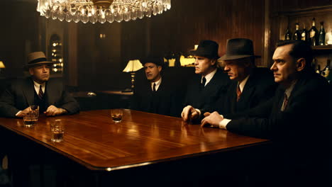 gangster meeting in a 1920s/30s bar