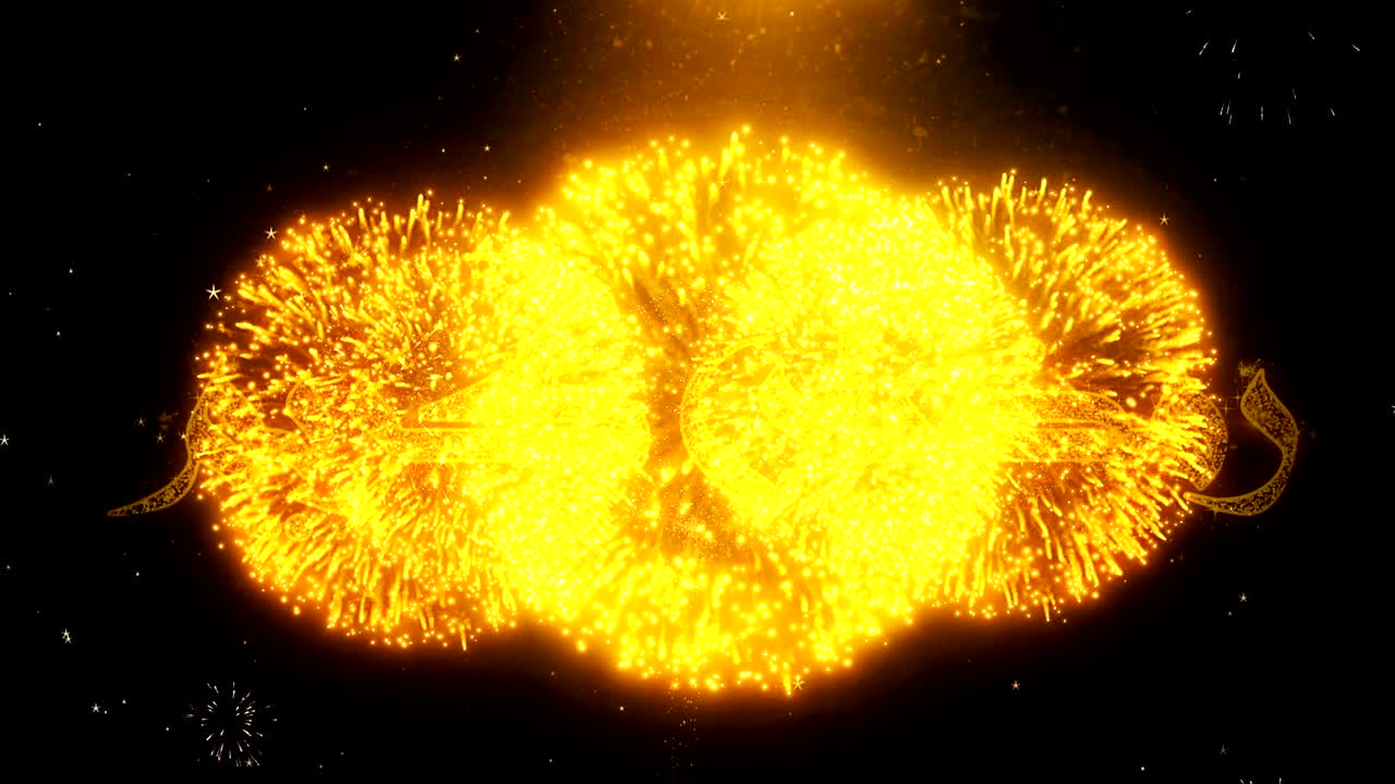 ramadan kareem_urdu 문자 소원 불꽃놀이 전시 폭발 입자.