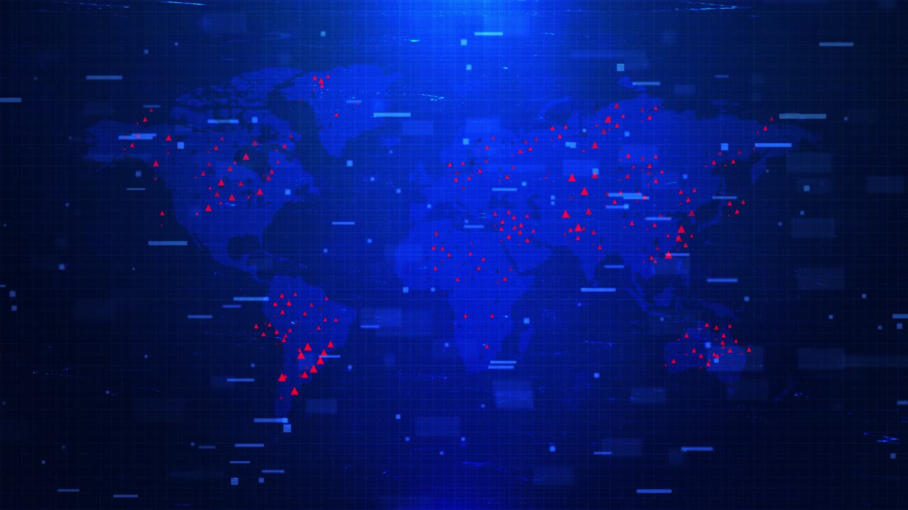 Number of count of people infected computers infected virus loop Animation.