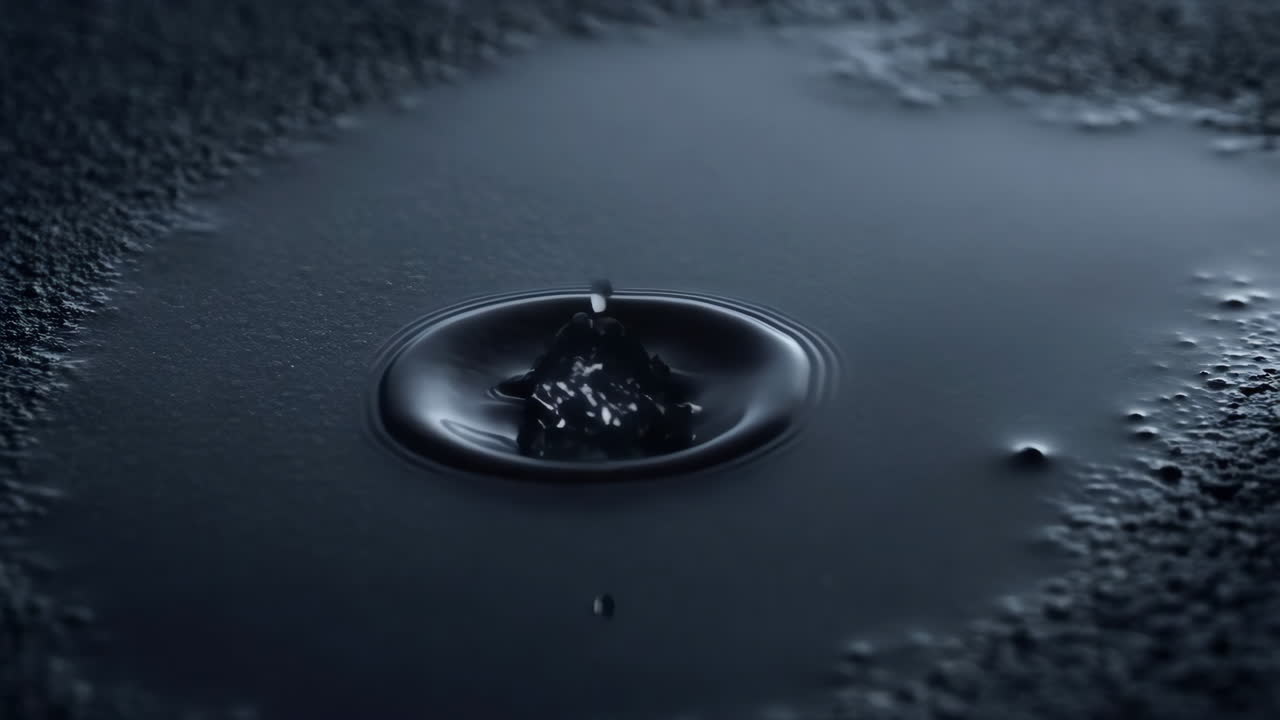 Dark Water Drop Impact and Ripples