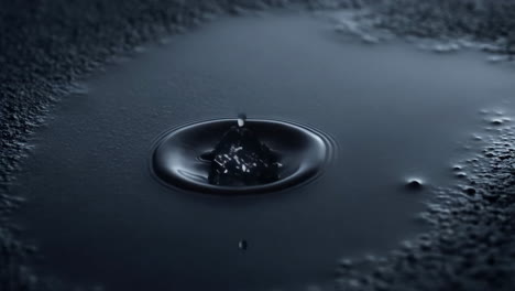 dark water drop impact and ripples