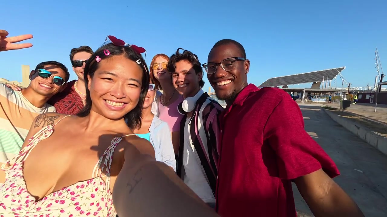 Group of Diverse Friends Taking a Selfie by the Sea