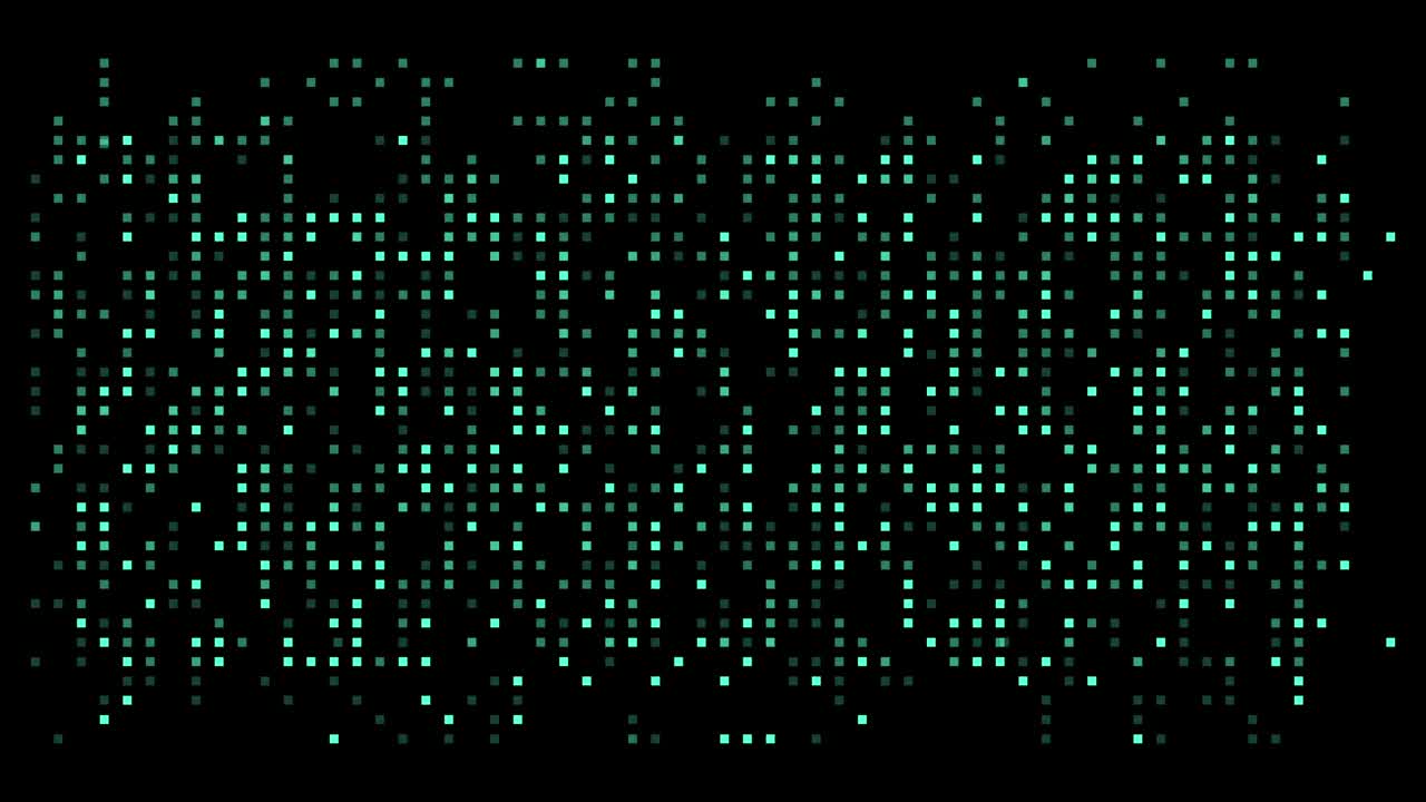 4k animated matrix green blue grid. Animation background. HD design element.