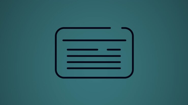Animation of black note icon moving on blue background