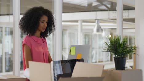 young woman working in a creative office