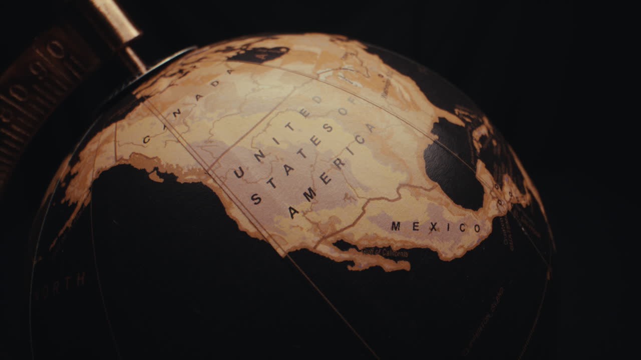 Vintage Globe Close-up of North America