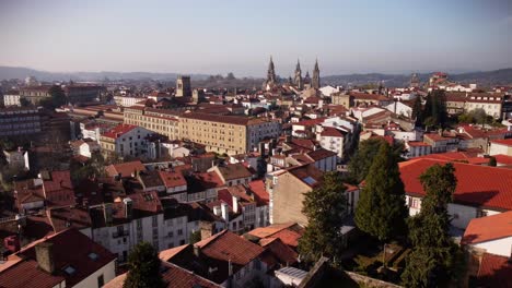 Aerial-Views-Of-San-Pedro-Street-In-Santiago-De-Compostela