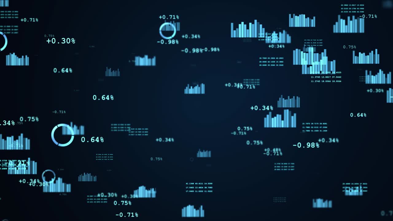 Business Graphs And Data Blue business Graphs loop Background Animation.