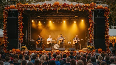 outdoor folk band performance at an autumn festival